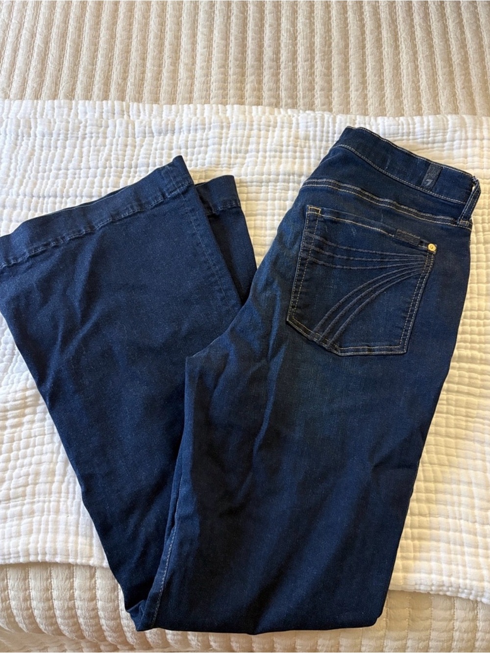 7 For All Mankind DOJO Dark Blue Flare Jeans